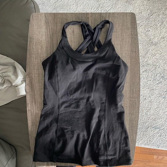 Lulu lemon black tank top with built in bra - Picture 4 of 4